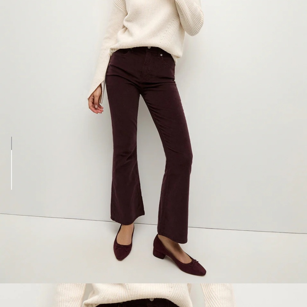 Carson Corduroy Kick-Flare Pant Plum Veronica Beard